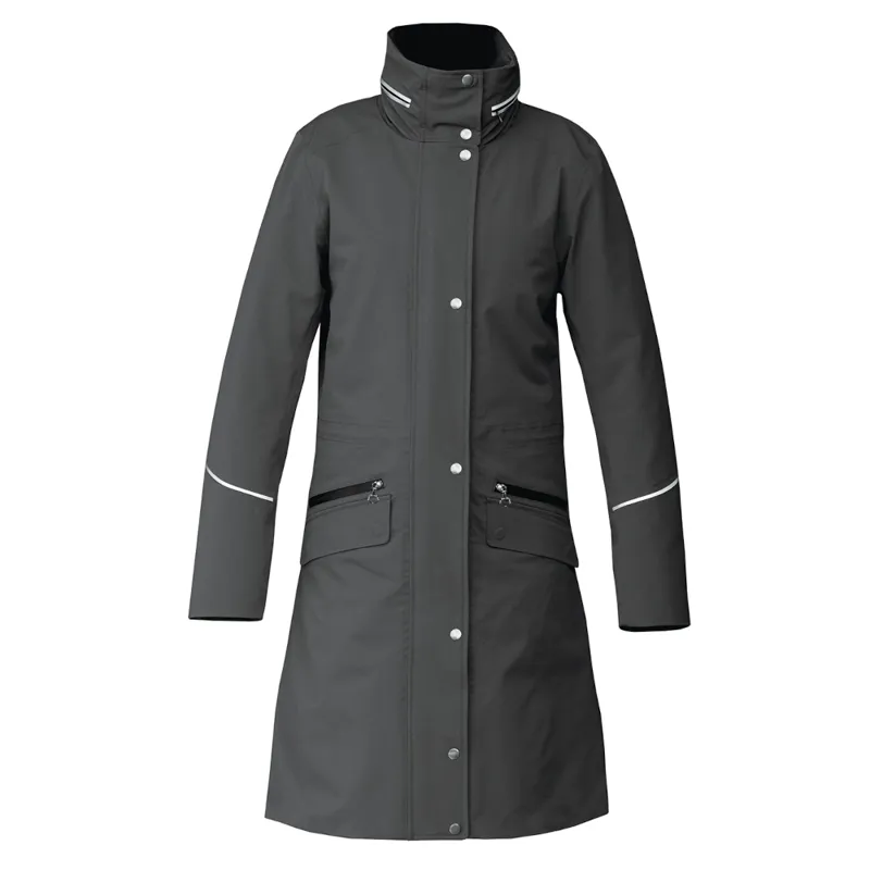 Equetech Ladies Utopia Long Waterproof Stretch Coat Charcoal